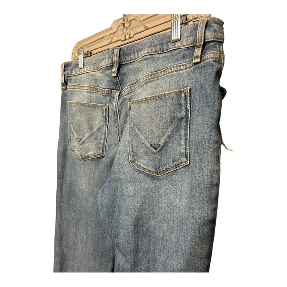 Hudson Jeans Straight Leg Raw Hem Ankle Cropped  Heavily Distressed Ripped Denim - Picture 6 of 9